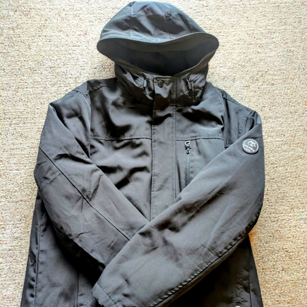 Men's Black Hooded Jacket